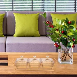 CIYODO Snack Serving Tray re-usable Divided Snack Tray 27.5X9.5X6CM Golden - product information 2