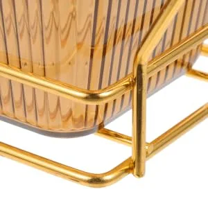 CIYODO Snack Serving Tray re-usable Divided Snack Tray 27.5X9.5X6CM Golden - product information 6