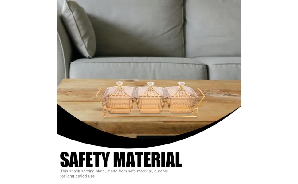 CIYODO Snack Serving Tray re-usable Divided Snack Tray 27.5X9.5X6CM Golden - product information 7