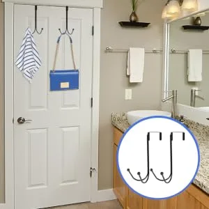 VILLFUL 2pcs Hangers Hats Robes Mount Clothes Rack Over The Door Coat Rack Hook Rack Iron - product information 4