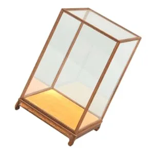 ORFOFE Box Wood Carving Glass Cover clear display stand buddha display stand Display Accessory toy shelf 17x12cm Assorted Color - product information 3