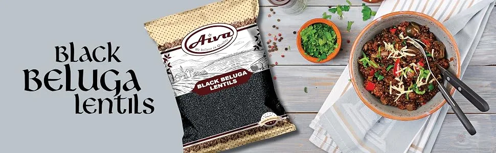 Aiva Black Beluga Lentils 4 LBS | Black Lentils | Natural | Non GMO - Black Beluga Lentils