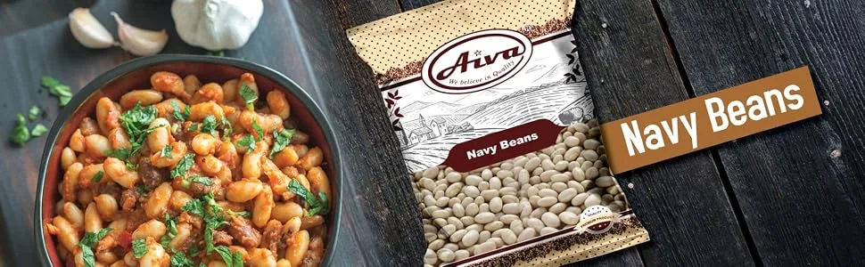 AIVA - Dried Navy Beans - 10 LB 10 Pound (Pack of 1) - Aiva Navy Beans