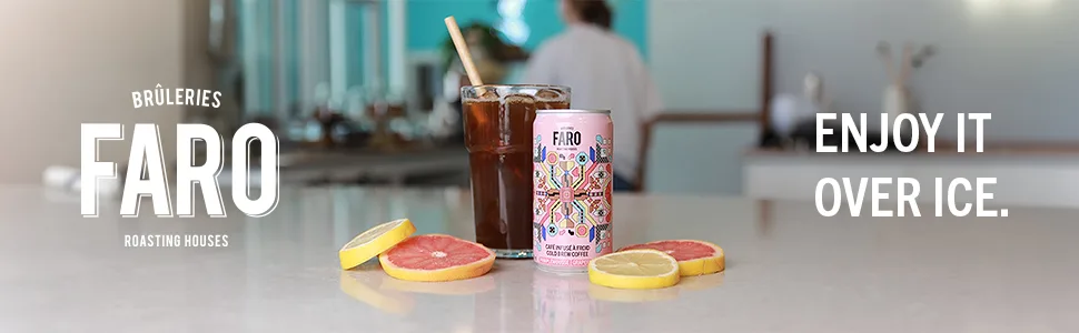 Caf FARO Cold Brew Coffee Dairy Free Low Acidity Rich Mocha Blend with Chocolate Notes Iced Coffee Drink 225 ml Ready-to-drink Coffee in Can (12 Pack) - cold brew maker, iced coffee cups, café, iced coffee mix, iced coffee cups with lids