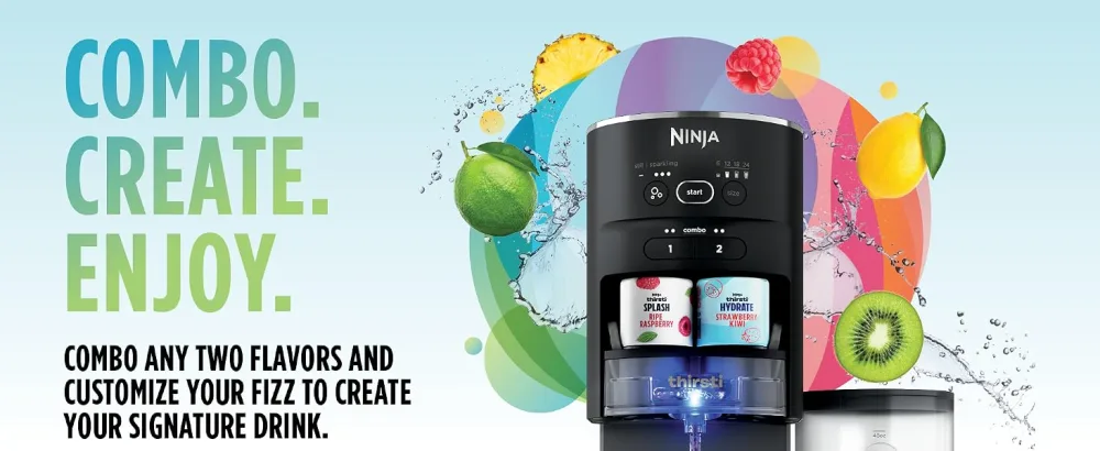 Ninja Thirsti Sparkling & Still Drink System - Combo Create Enjoy
