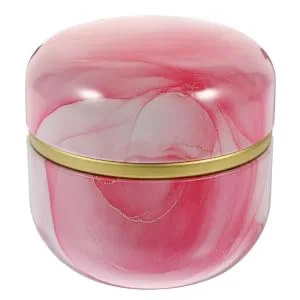 COLLBATH Loose Powder Storage Box Mini Powder Puff Tea Organizer for Tea Bags Coin Box Man Pink Tinplate Face - product information 1