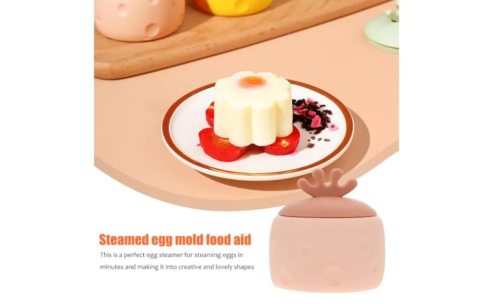 COLLBATH 1pc Steamed Egg Mold Silicone Molds Microwave Egg Bread Cake Cartoon Steamed Egg Cup Food Baby Jelly - product information 5