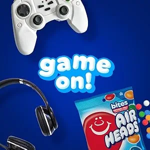 Airheads Candy, Assorted Flavors, 5 Individually Wrapped Full Size Bars per Pack, Box of 18 Packs - game on