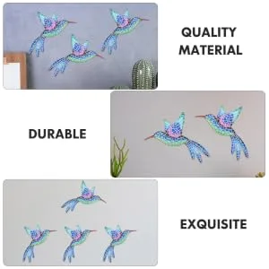 GRIRIW Mosaic Hummingbird Wall Pendant Unique Iron Art Craft for Creative Wall Decor Decorative - product information 2