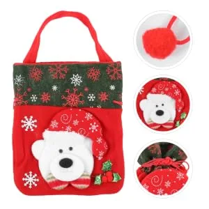 COLLBATH 1pc Christmas Bag Christmas Drawstring Bags Xmas Sacks Drawstring Bags Biscuit Bag 3d Cute - product information 1