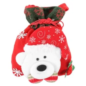 COLLBATH 1pc Christmas Bag Christmas Drawstring Bags Xmas Sacks Drawstring Bags Biscuit Bag 3d Cute - product information 2