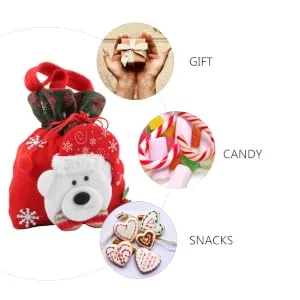 COLLBATH 1pc Christmas Bag Christmas Drawstring Bags Xmas Sacks Drawstring Bags Biscuit Bag 3d Cute - product information 5