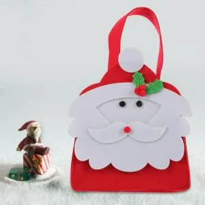 VILLFUL 1pc Christmas Candy Bag Candy Container Cute Tote DIY Felt Cloth Bag Wedding Cartoon Christmas Bag - product information 1