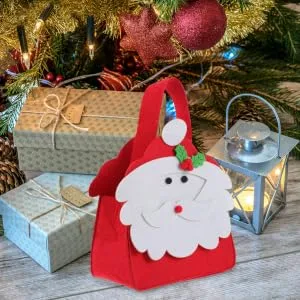 VILLFUL 1pc Christmas Candy Bag Candy Container Cute Tote DIY Felt Cloth Bag Wedding Cartoon Christmas Bag - product information 4