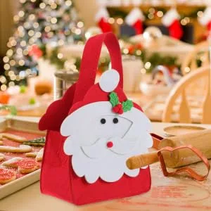 VILLFUL 1pc Christmas Candy Bag Candy Container Cute Tote DIY Felt Cloth Bag Wedding Cartoon Christmas Bag - product information 6