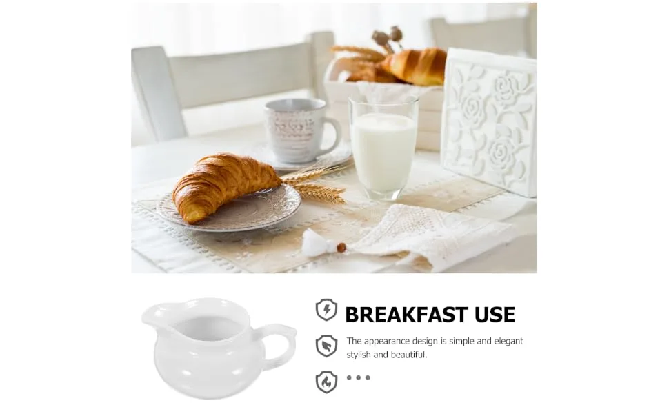 FUNOMOCYA Gravy Boat 1pc Ceramic Container Kitchen for Containers Sauce Small Handle Syrup Jug Milk Creamer Dipping Cup - product information 7
