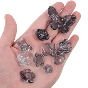 Anneome 1 Hair Decoration Accessories Beads Diy Crafts Charm Braclets Loose Bead Charm Necklace Gradient Dark Grey 0.3X3X4 - product information 2
