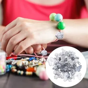 Anneome 1 Hair Decoration Accessories Beads Diy Crafts Charm Braclets Loose Bead Charm Necklace Gradient Dark Grey 0.3X3X4 - product information 7