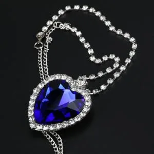 COLLBATH Shaped Necklace Heart Plated Blue Women Alloy Royal - product information 5