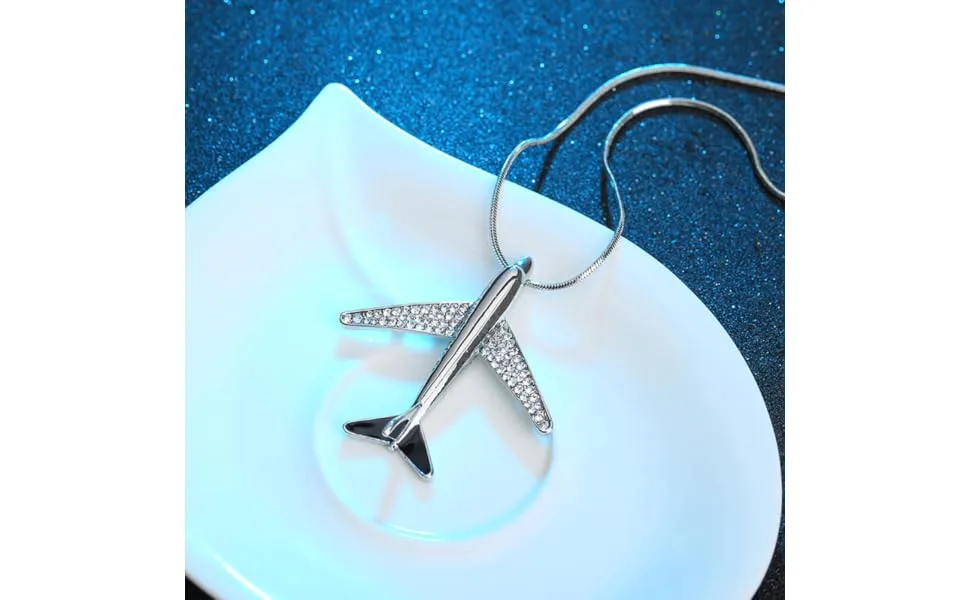 COLLBATH Diamond Stylish Clothing Necklace Accessories Silver Xcm Airplane Pendant Encrusted Design - product information 6