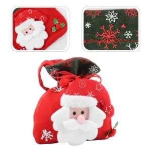 Anneome 1pc Christmas Bag Candy Chocolate Xmas Candy Pouch Practical Wrapping Bags 3d Cute Biscuit Bag - product information 5