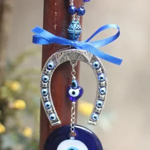 ORFOFE 1pc Blue Eyes Pendant Car Christmas Decorations Car Key Ring Turkish Evil Eye Pendant Household - product information 1