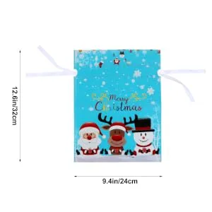 SEWOART 6 Pcs Biscuit Drawstring Bag Candy Bags Santa Bags Drawstring Candy Bag Child Christmas Bag - product information 1