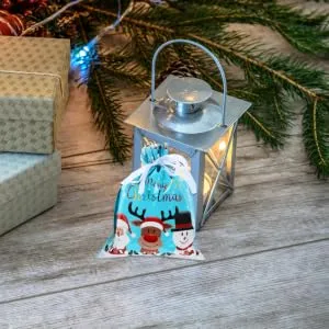 SEWOART 6 Pcs Biscuit Drawstring Bag Candy Bags Santa Bags Drawstring Candy Bag Child Christmas Bag - product information 4