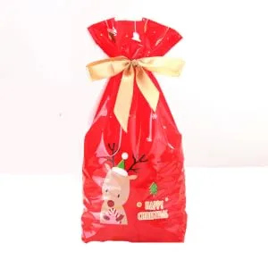 ORFOFE 10pcs Gingerbread Bags Elk Candy Bag Drawstring Bags for Candy Packing Bag Snowflake Crisp - product information 1