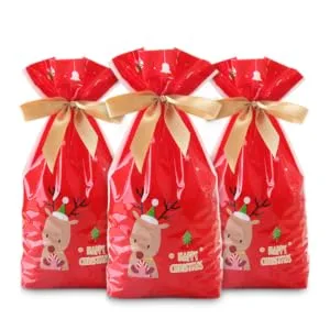 ORFOFE 10pcs Gingerbread Bags Elk Candy Bag Drawstring Bags for Candy Packing Bag Snowflake Crisp - product information 3