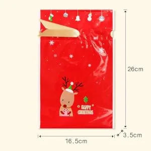 ORFOFE 10pcs Gingerbread Bags Elk Candy Bag Drawstring Bags for Candy Packing Bag Snowflake Crisp - product information 5