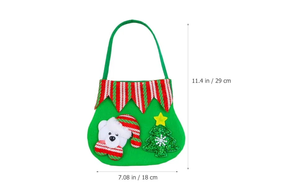 ORFOFE 3pcs Christmas Bag Candy Bags Present Bag Candy Pouch Xmas Tote Bag Cloth Party Supplies - product information 1