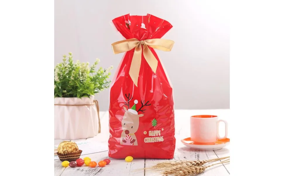 COLLBATH 10pcs Christmas Pouch Convenient Storage Bag Drawstring Bags for Candy Bag Elk Packing Bag - product information 2