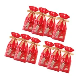 COLLBATH 10pcs Christmas Pouch Convenient Storage Bag Drawstring Bags for Candy Bag Elk Packing Bag - product information 3