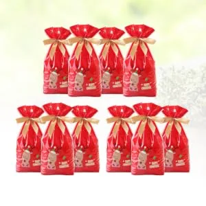 COLLBATH 10pcs Christmas Pouch Convenient Storage Bag Drawstring Bags for Candy Bag Elk Packing Bag - product information 5