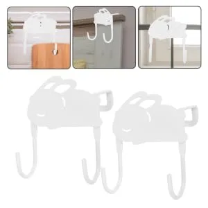 WOONEKY Clothes Hanger 2pcs Shape Rabbit Hangers Towel Hanger The Bedroom Room Rack Coat Hooks Over Kitchen Clothes Living - product information 3