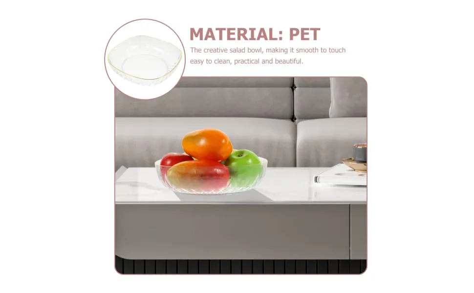 Anneome Kitchen Dried Serving Bowl Dessert Plastic Container Candy Fruit Household Food Storage Reusable 23.5X23.5X6CM White - product information 4