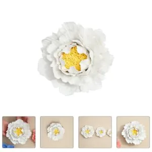 ORFOFE Wall Flower Sculpture 1Pc peony flower wall decoration home decoration Ceramic wall art Ceramic Flower Flower Wall White 7x7cm - product information 1
