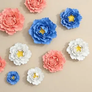 ORFOFE Wall Flower Sculpture 1Pc peony flower wall decoration home decoration Ceramic wall art Ceramic Flower Flower Wall White 7x7cm - product information 5