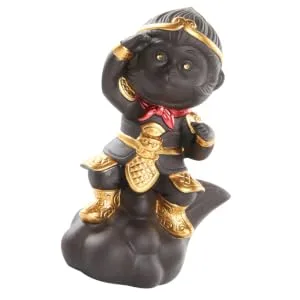 FUNOMOCYA Monkey Tea Pet Monkey Craft Monkey Ornaments Monkey Desktop Ornament Crafts Accessories Ceramics As Shown 7.5*4.5cm - product information 1