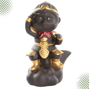 FUNOMOCYA Monkey Tea Pet Monkey Craft Monkey Ornaments Monkey Desktop Ornament Crafts Accessories Ceramics As Shown 7.5*4.5cm - product information 5