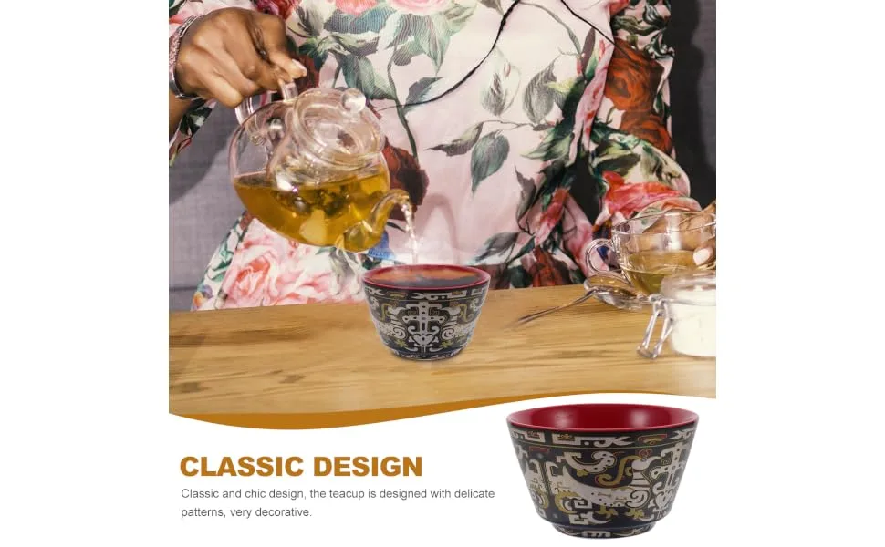 LABRIMP Tea House Accessory Ceramic Tea Cup Chinese Decor Glasses Tea Bowl Home Teacup Japan Single Cup Office As Shown 8X8X4.8CM - product information 5