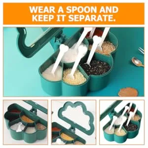 FUNOMOCYA 6 Seasoning Box Spices Rhinestone Bow Shoe Clips Seasoning Containers Storage Box re-usable - product information 2