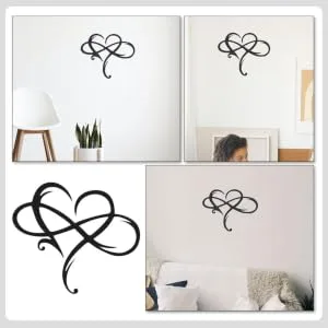 ORFOFE 1pc Iron Pendant Heart Decor Fall Decor Heart Shaped Sign Hanging Ornament Wall Hanging Black 38x33cm - product information 5