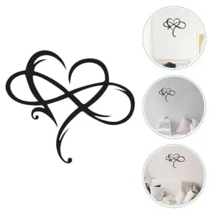 ORFOFE 1pc Iron Pendant Heart Decor Fall Decor Heart Shaped Sign Hanging Ornament Wall Hanging Black 38x33cm - product information 6