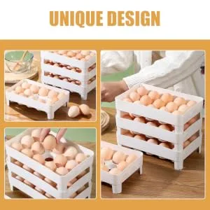WHAMVOX Egg Storage Box Fridge Refrigerator Egg Storage Holder Egg Holder Special Frame Dedicated re-usable - product information 2