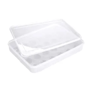 COLLBATH Covered Egg Holder 24 Egg Holder for Refrigerator Egg Stand Egg Tray Egg Plate Superimposed Egg Carton re-usable - product information 1