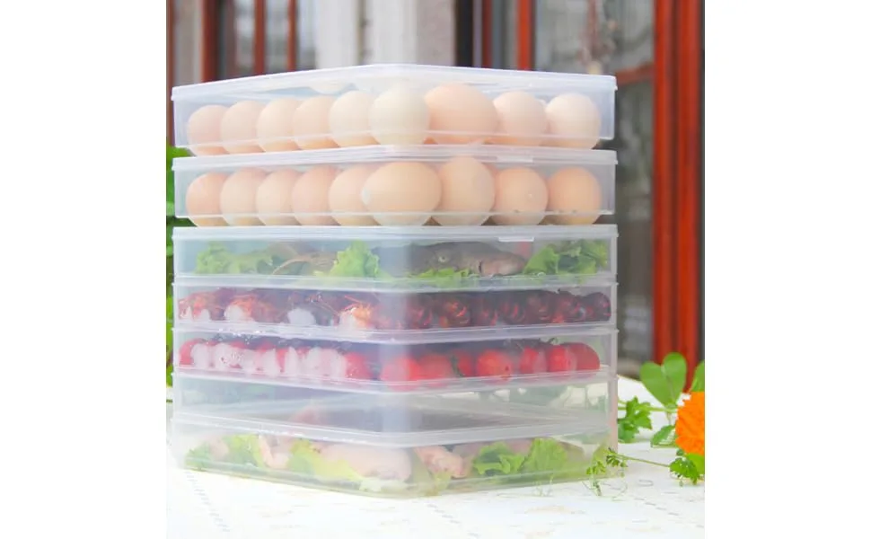 COLLBATH Covered Egg Holder 24 Egg Holder for Refrigerator Egg Stand Egg Tray Egg Plate Superimposed Egg Carton re-usable - product information 2