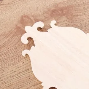RORPOIR 1pc Unpainted Frames Decorative Appliques for Furniture Wood Onlays for Bed Flowers Carved - product information 1