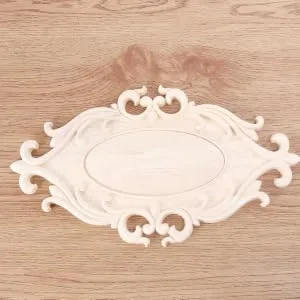 RORPOIR 1pc Unpainted Frames Decorative Appliques for Furniture Wood Onlays for Bed Flowers Carved - product information 6
